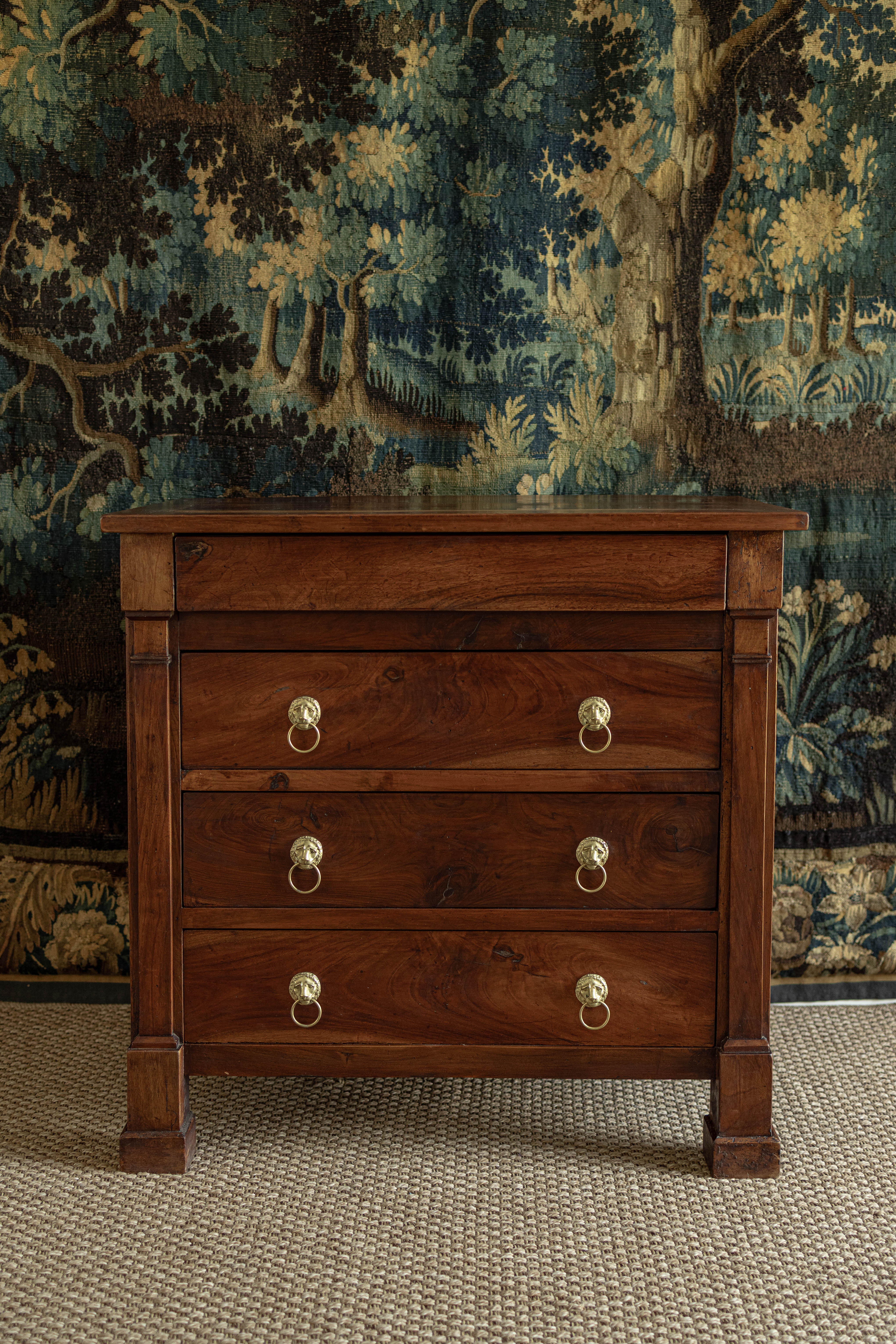 20th Century Lion Head Handled Petit Commode
