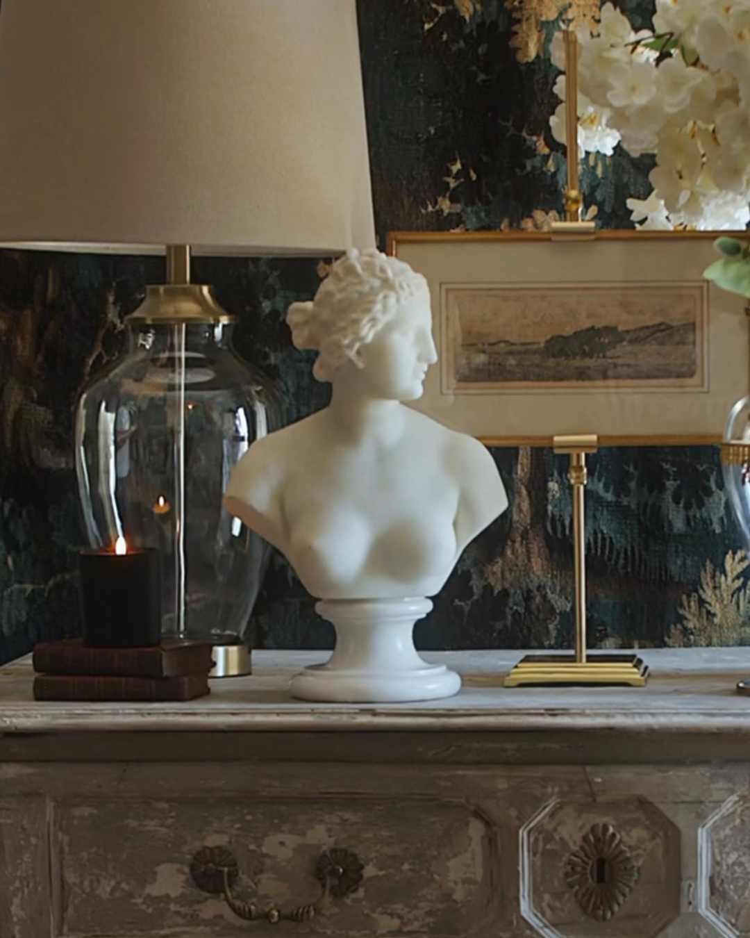 19th Century–Inspired Classical Marble Torso on Pedestal