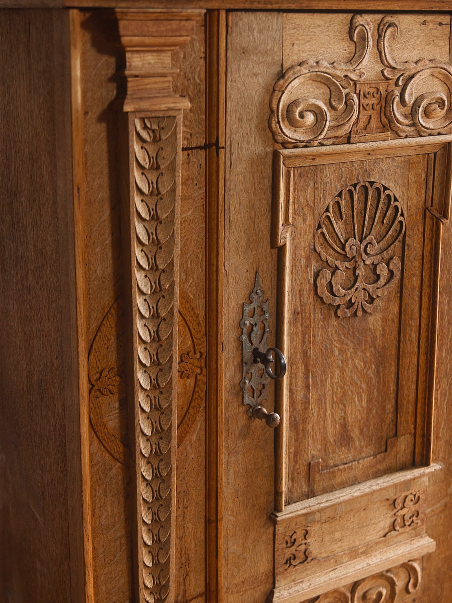 19th Century French Carved Oak Cabinet