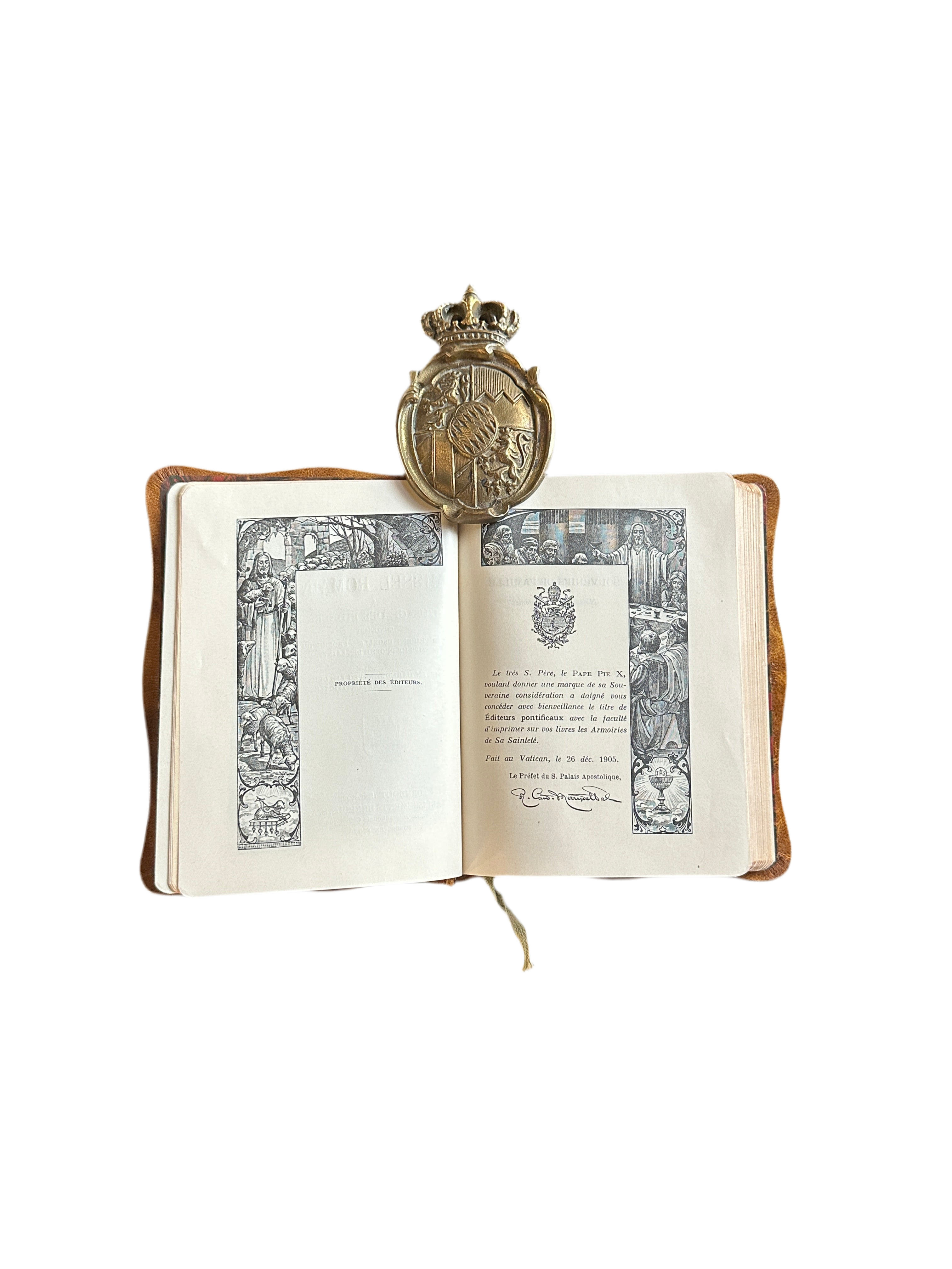 Antique French Devotional Prayer Book with Original Dust Box - 1906
