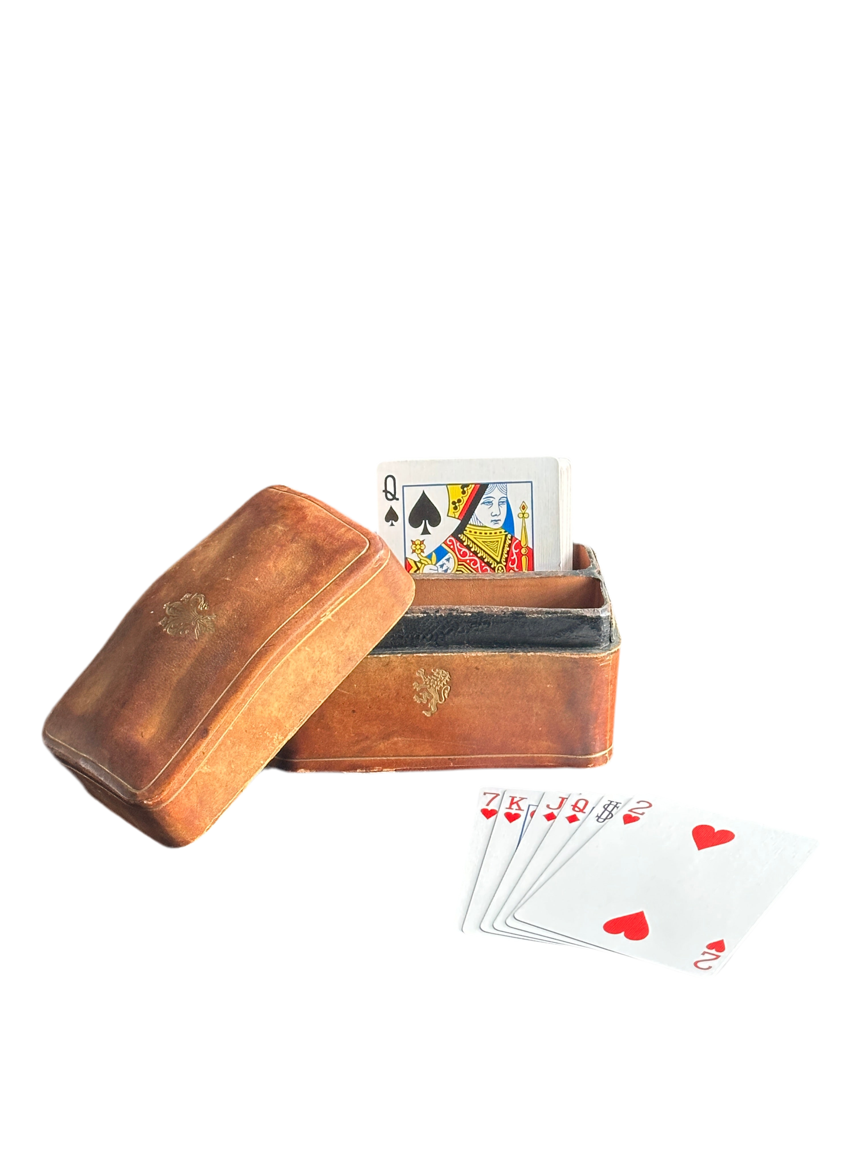 Leather Italian Double Card Deck Box