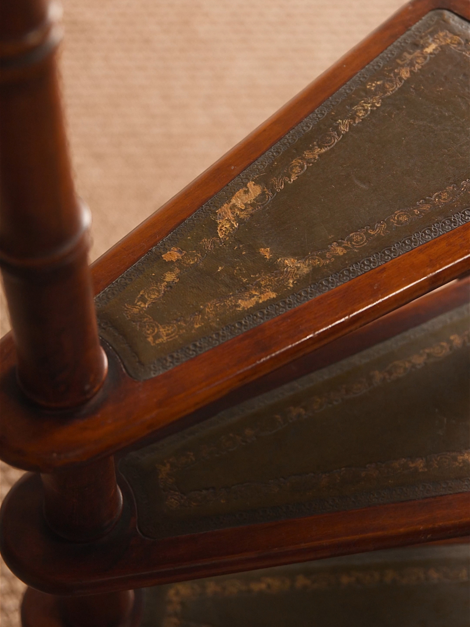 Antique French Walnut Library Steps