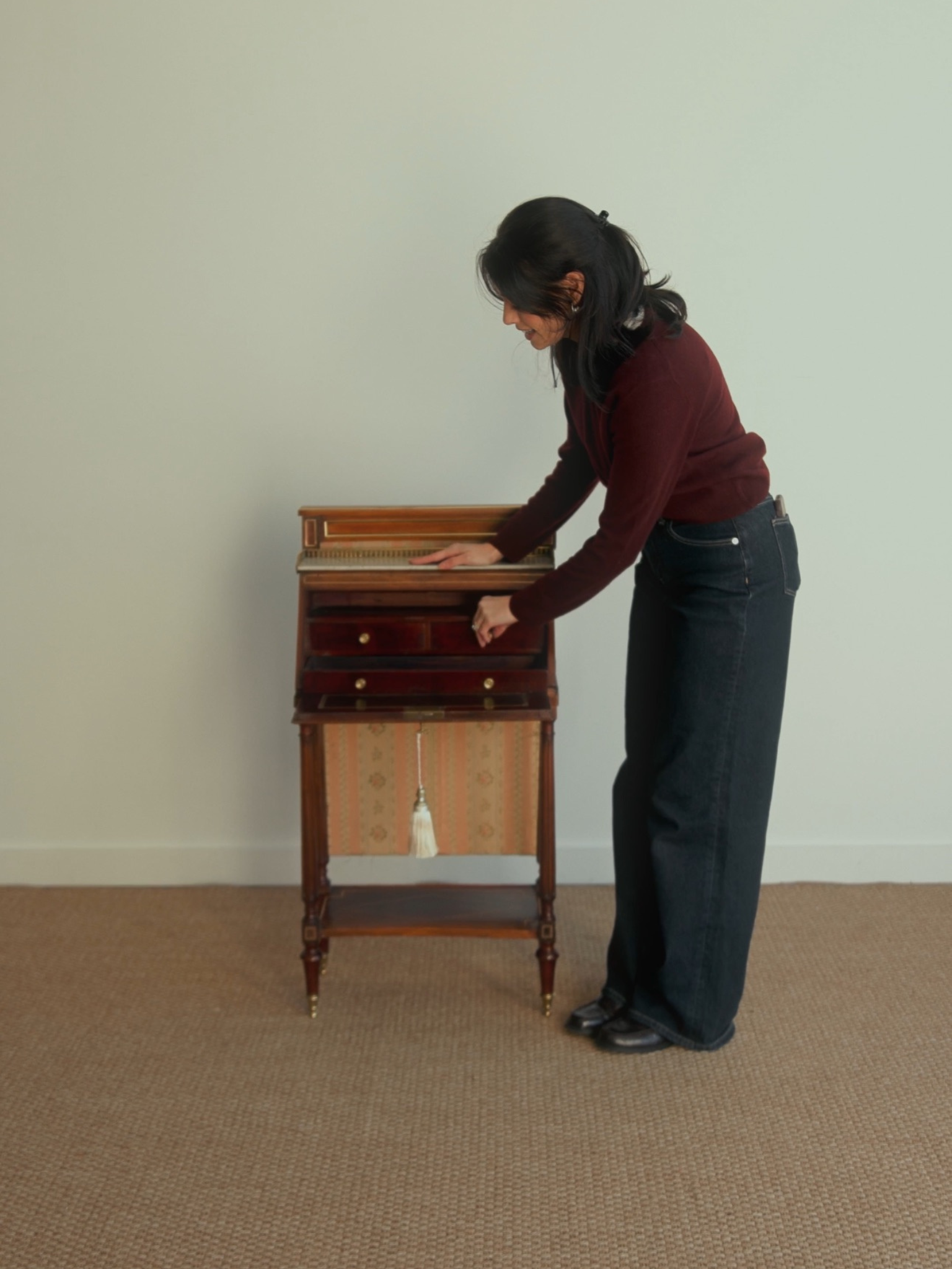 Louis XVI Marble-Top Secrétaire à Abattant