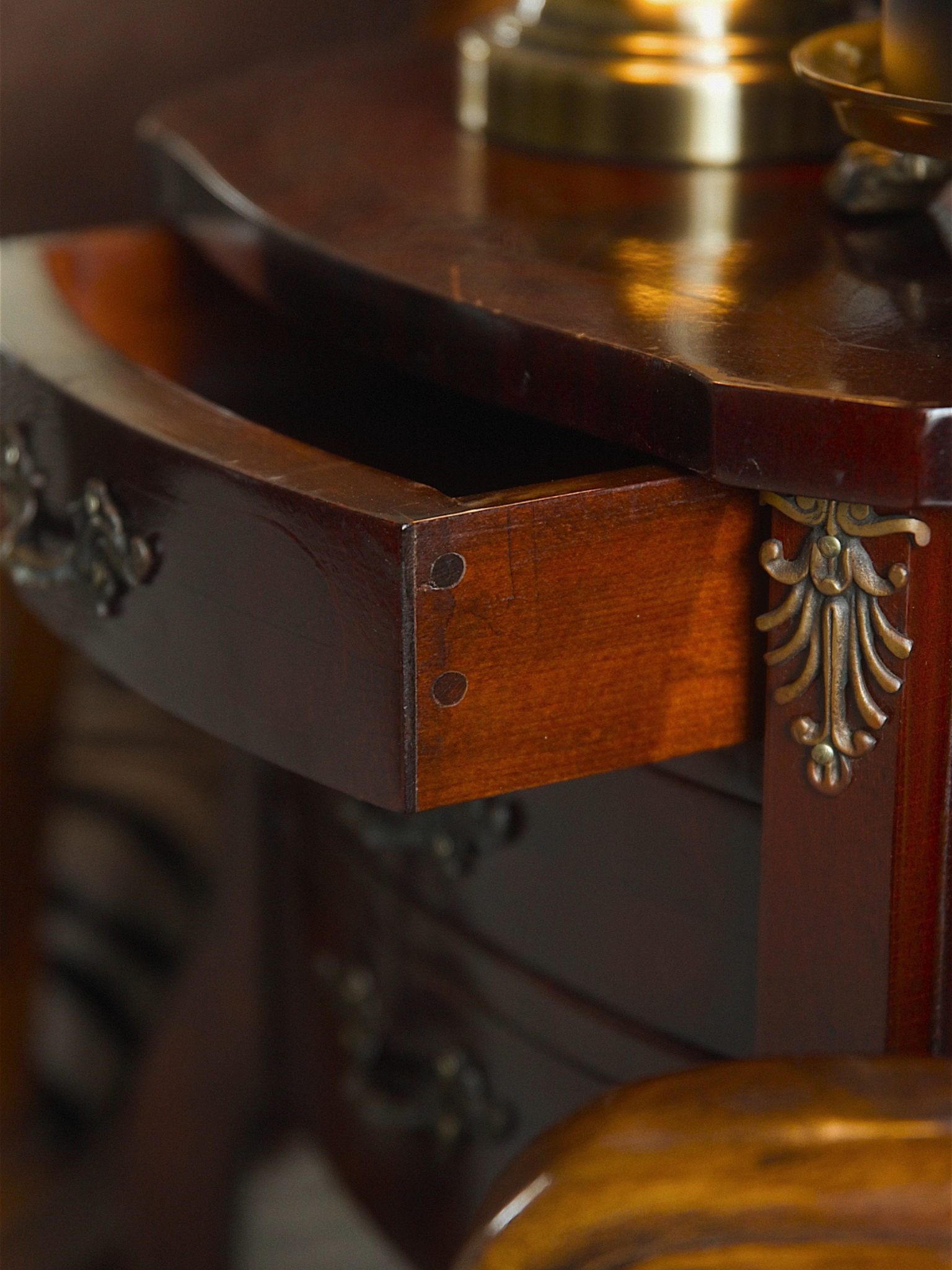 French Mahogany Louis XV-Style Serpentine Side Table