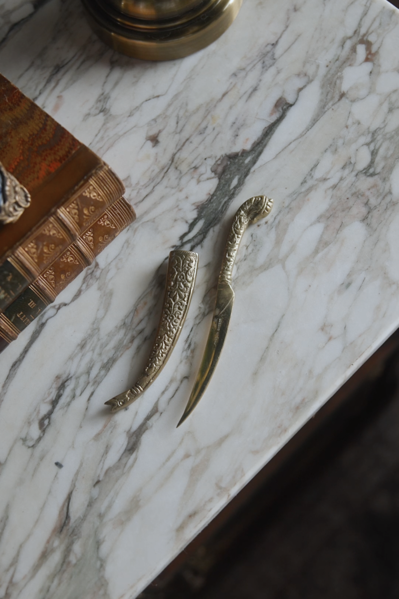 Antique Spanish Letter Opener with Case