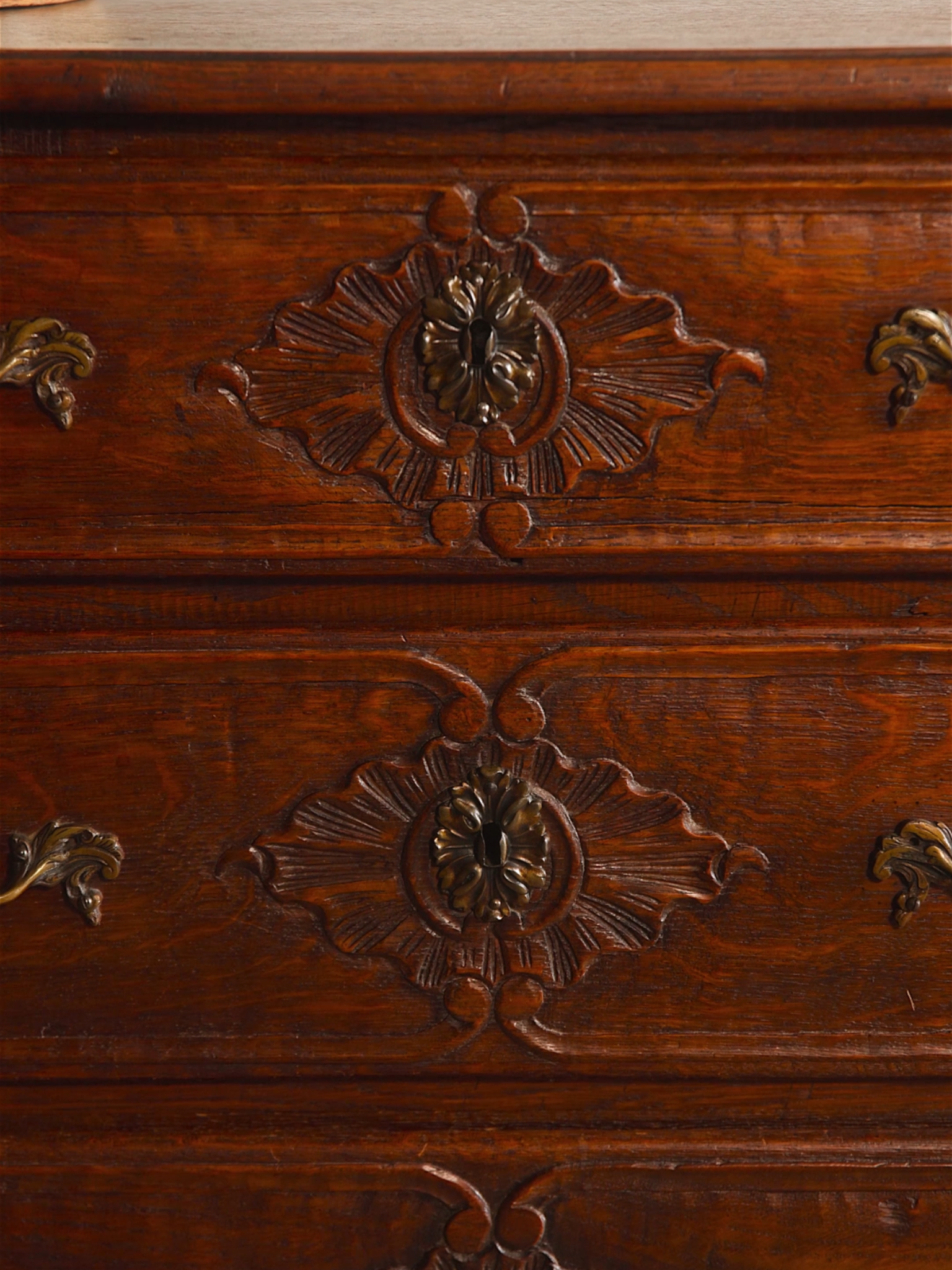 19th Century French Carved Oak Commode