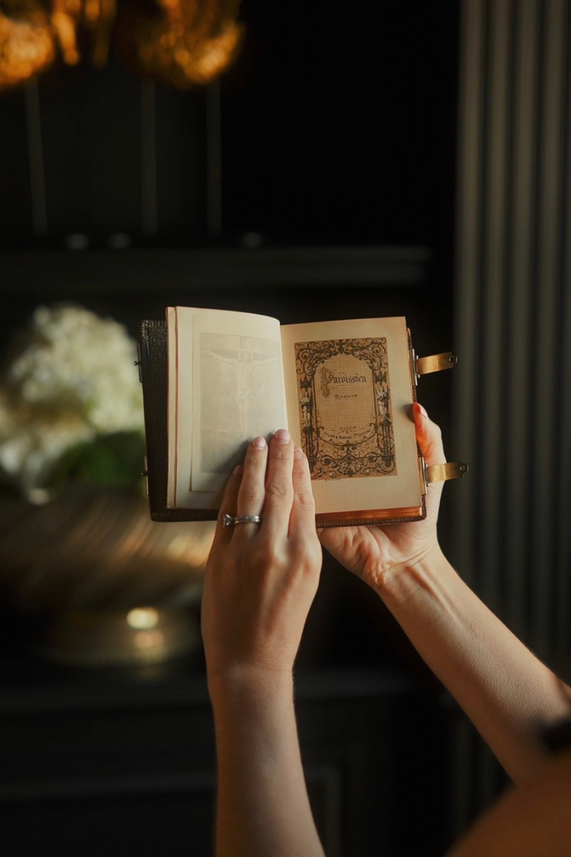 19th-Century French Paroissien Romain Prayer Book with Ornate Metal Clasps