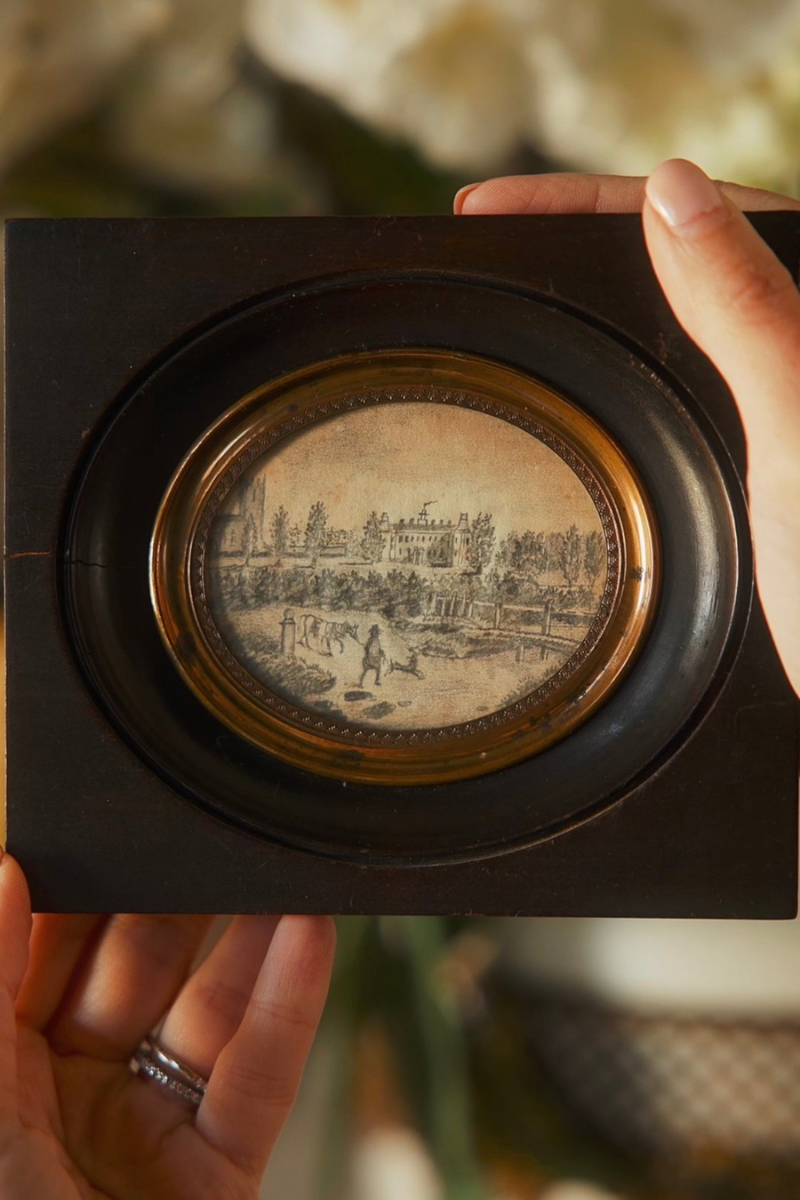 19th-Century French School Pencil Landscape