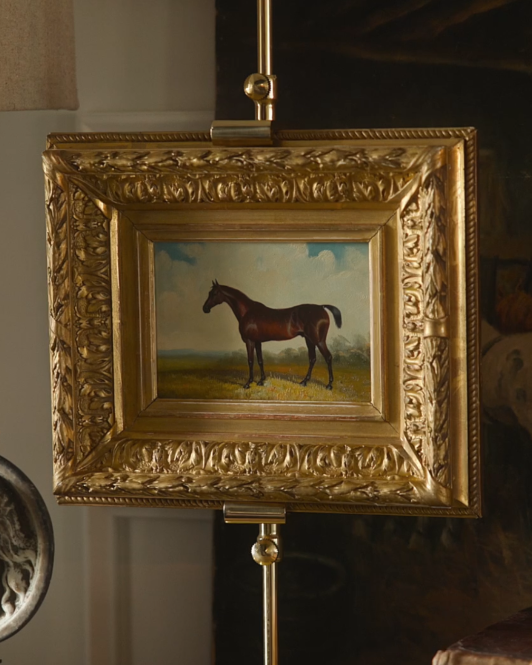 Vintage Horse Portrait in Antique Frame