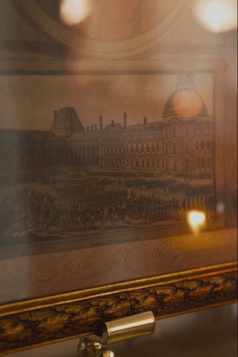 Napoleonic Era French Military Review Engraving of Napoleon Bonaparte at Les Invalides, Early 19th Century