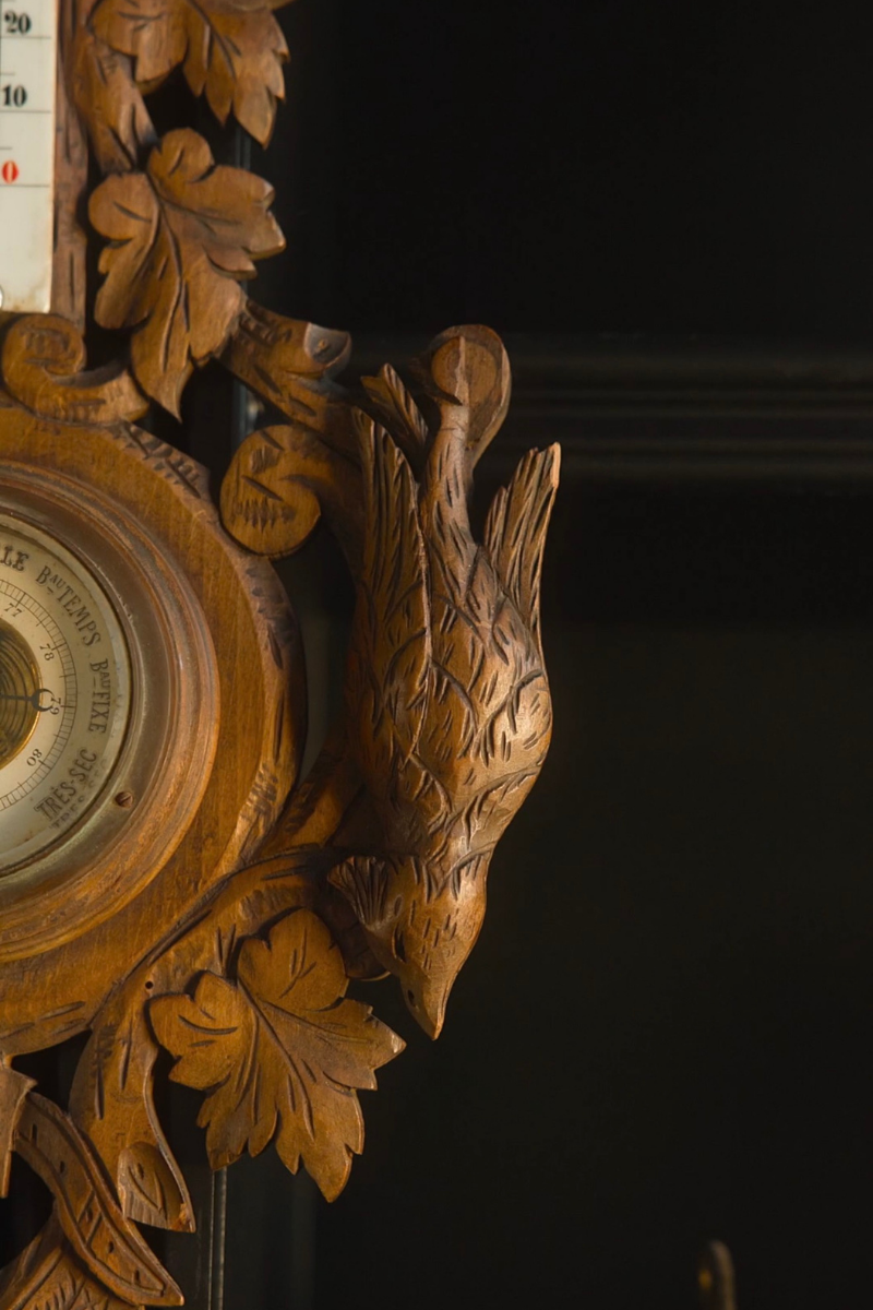 19th-Century Black Forest Hunting Barometer and Thermometer