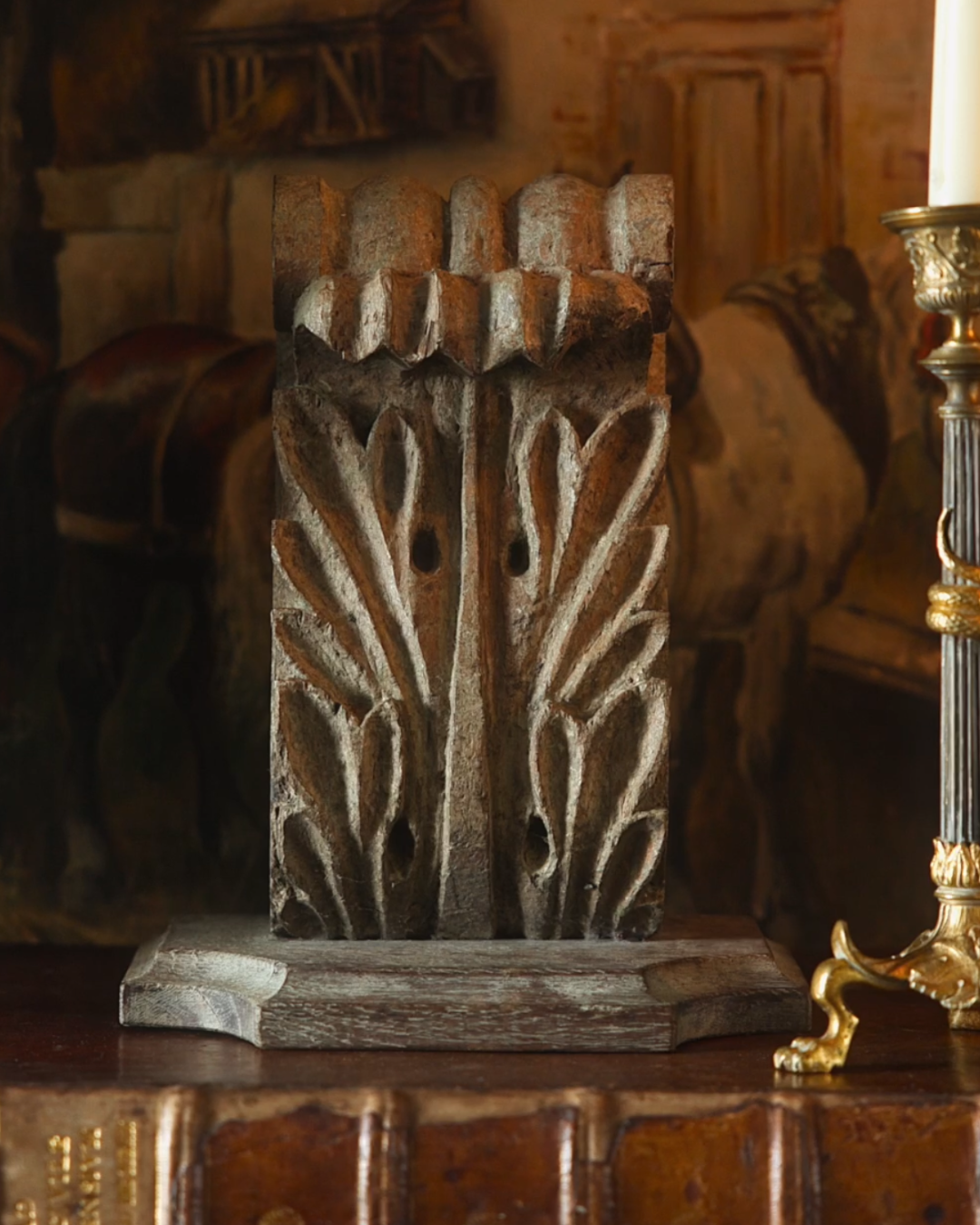 18th–19th Century European Carved Stone Architectural Wall Shelf Fragment