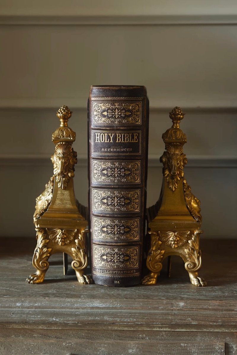 19th-Century French Gilt-Metal Andirons with Ram’s Heads