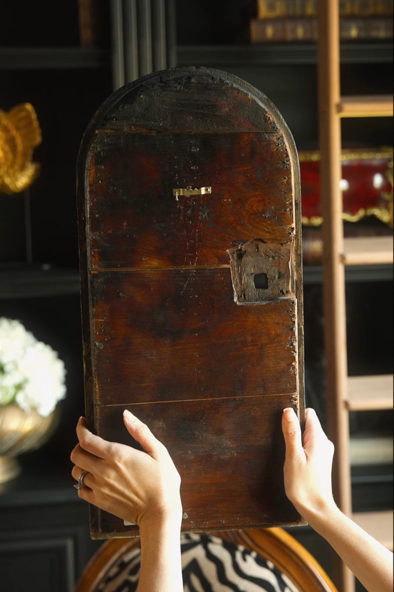 French 19th C. Napoleon III Gilt Wood Religous Reliquary Plaque