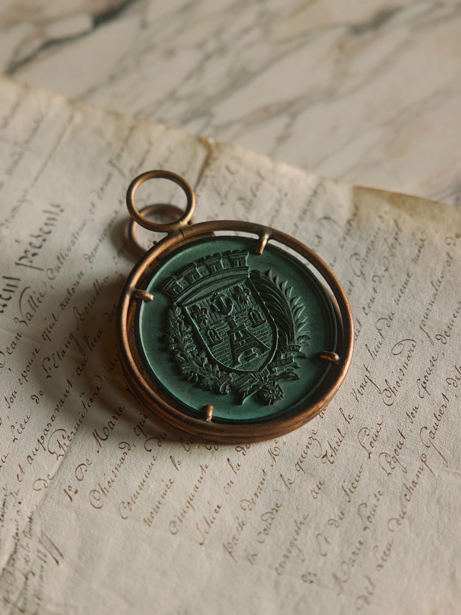 Antique French Brass Document Clip