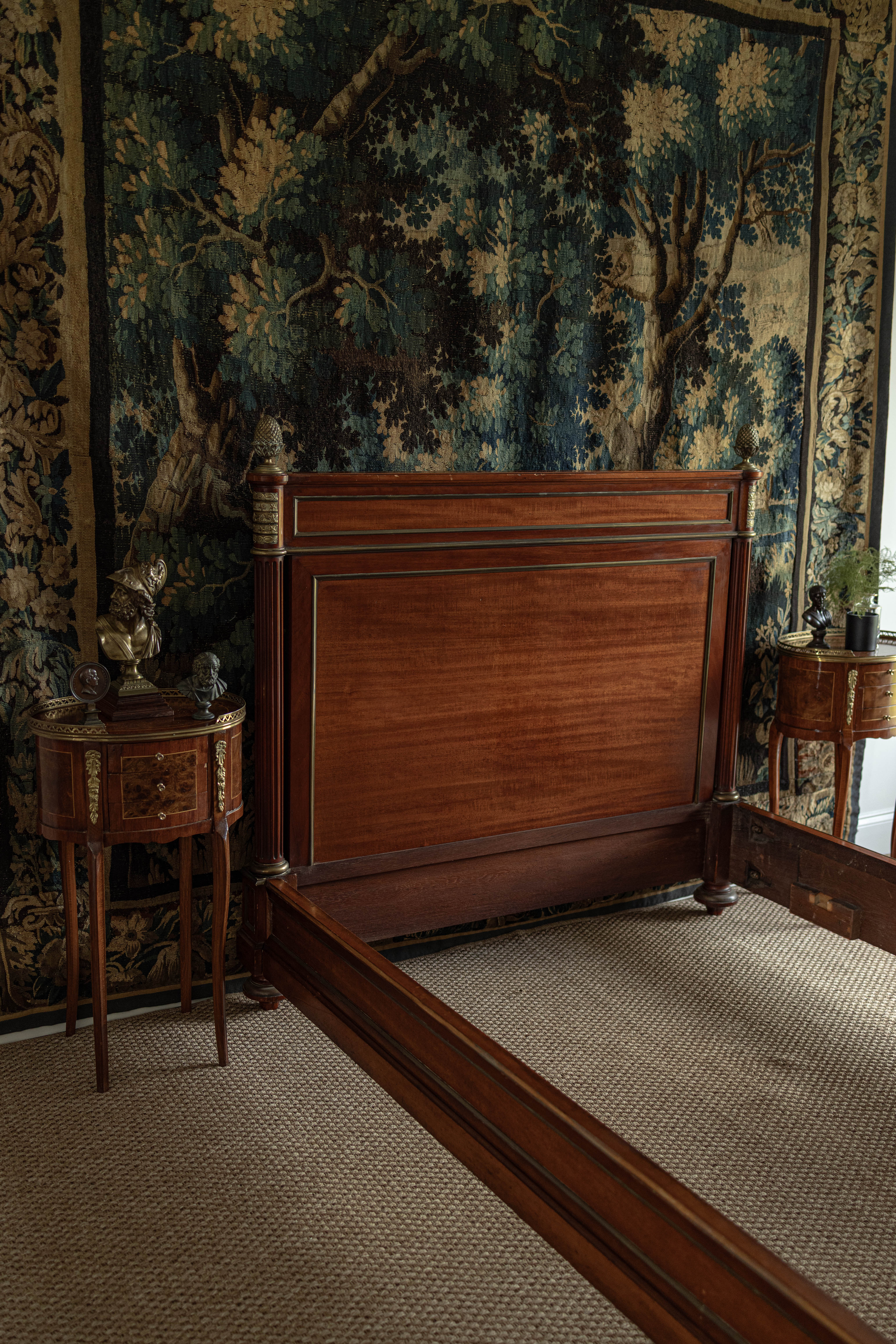 French Empire Style Gilt Mounted Mahogany Bed