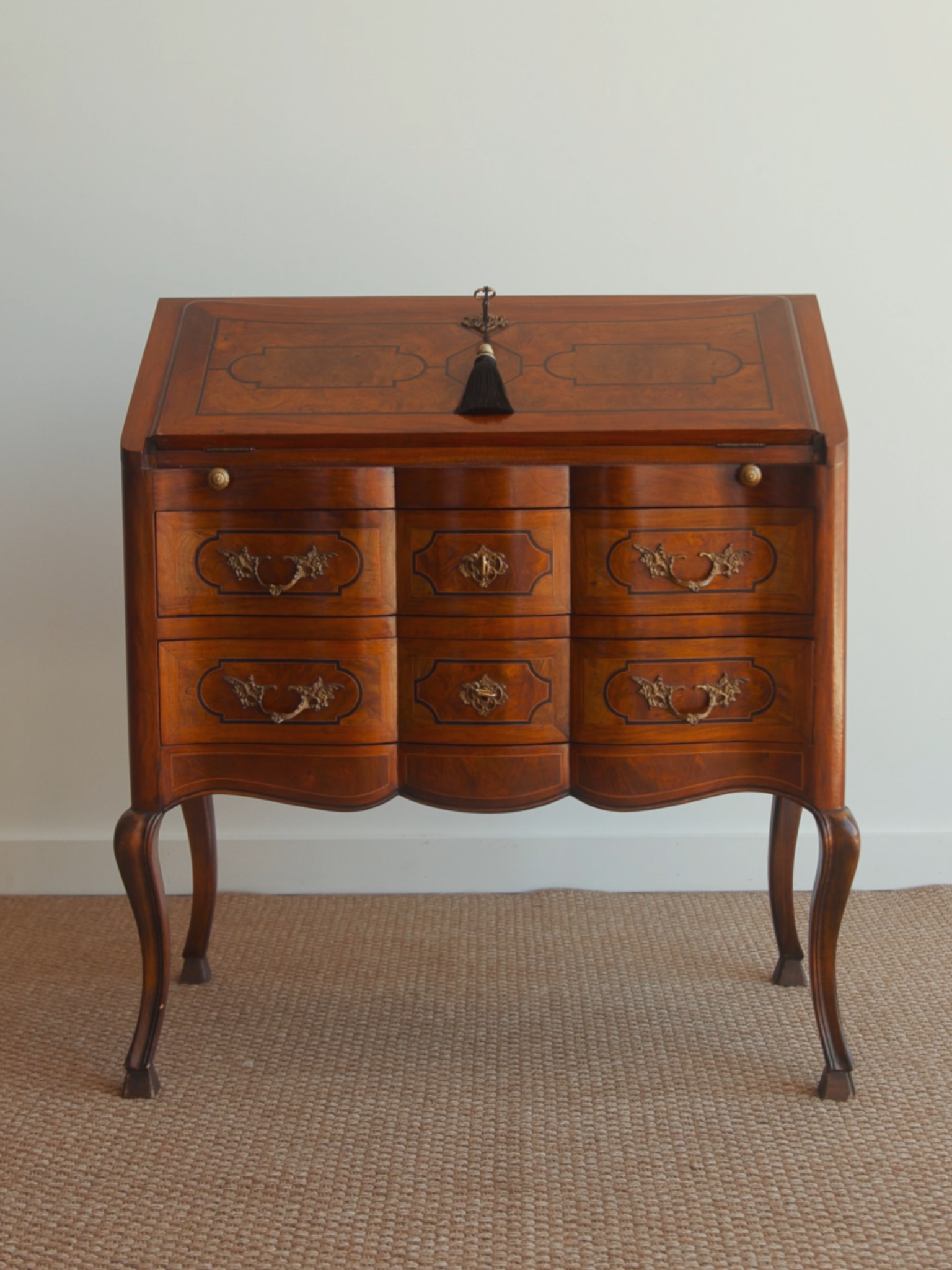 19th-Century Marquetry Bureau de Dame