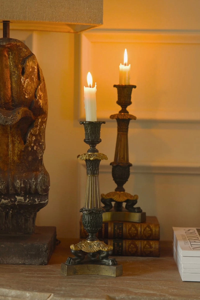 19th C. Pair of French Empire Candlesticks
