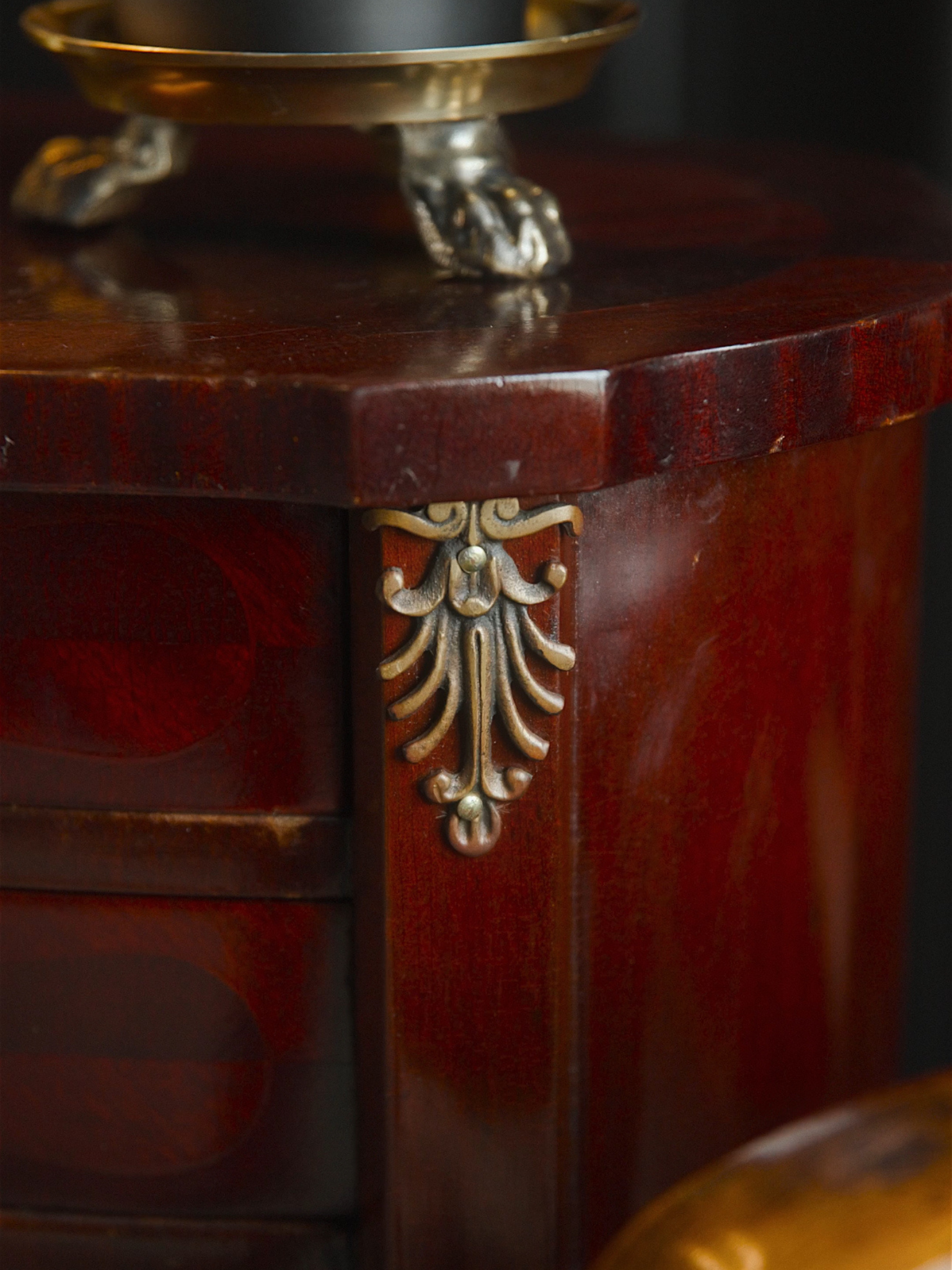 French Mahogany Louis XV-Style Serpentine Side Table