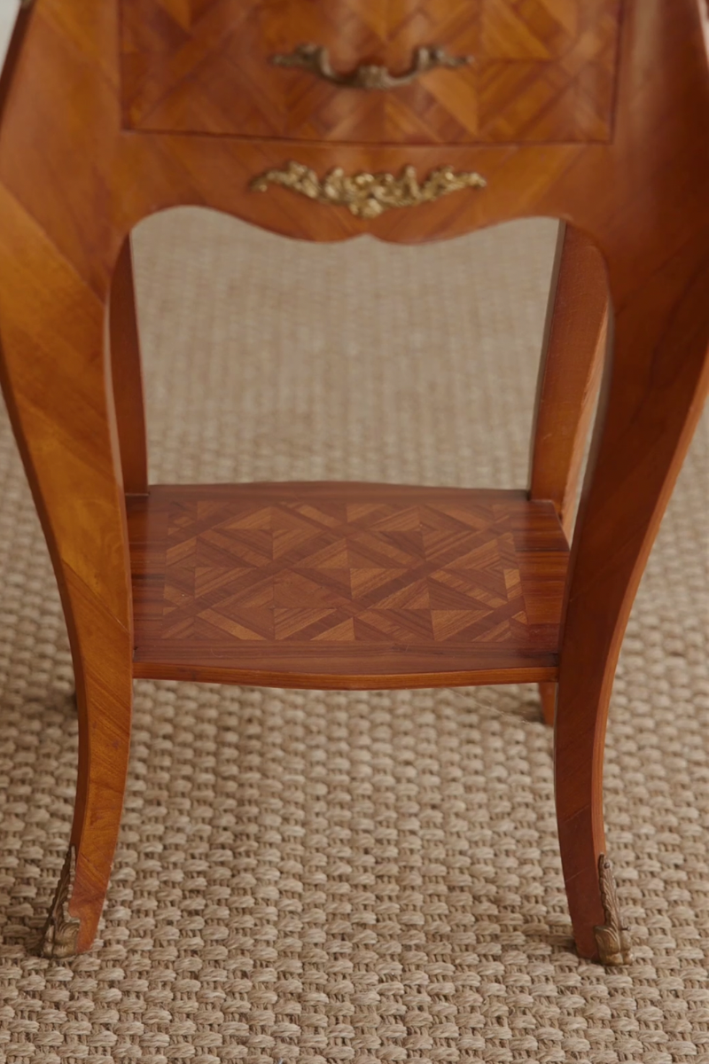 19th Century French Louis XV–Style Parquetry Side Table