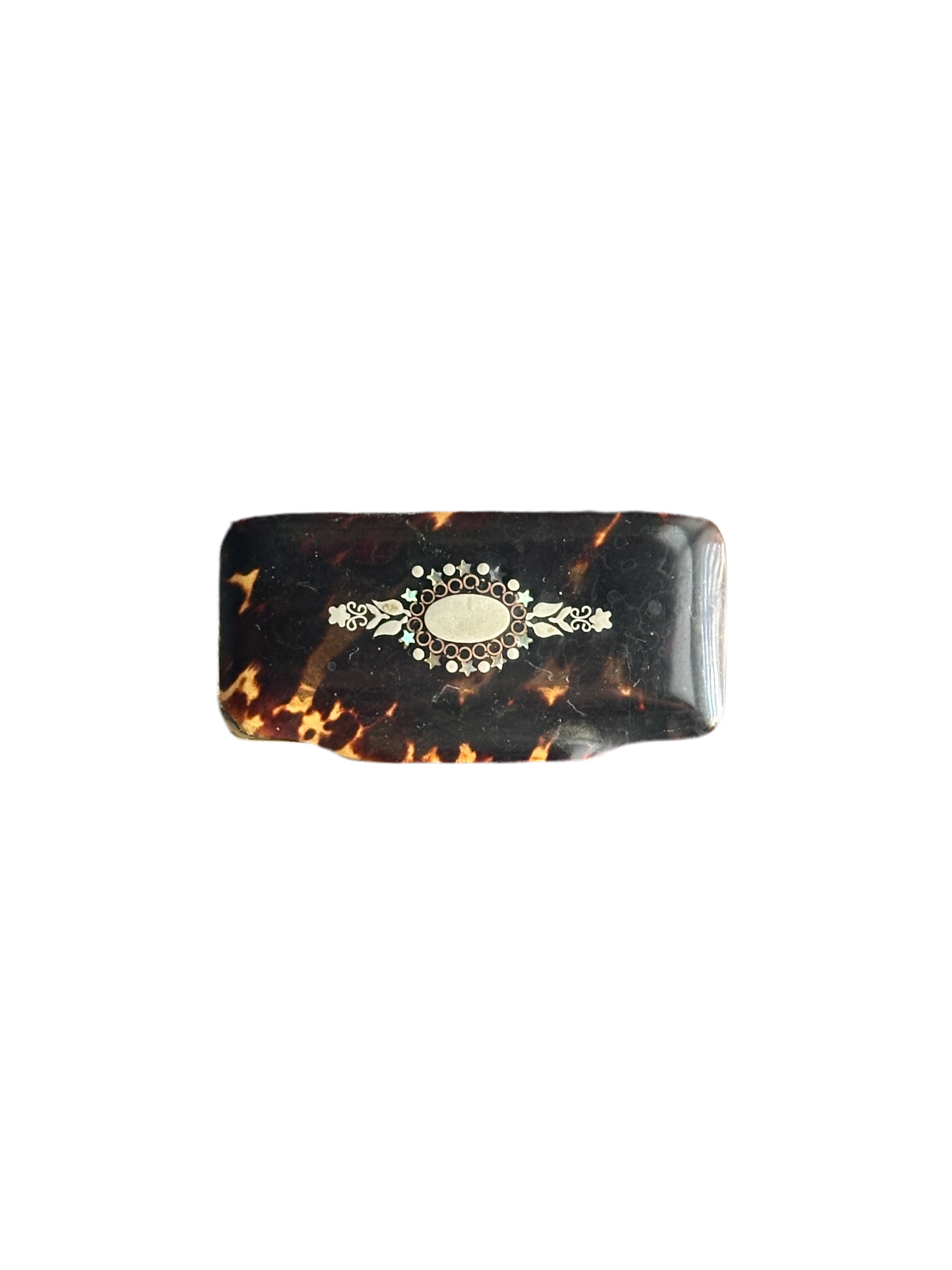 Antique Tortoiseshell & Mother of Pearl Inlaid Ring Box - 19th Century