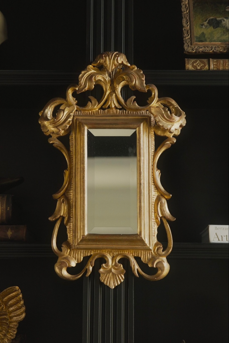 Late 19th C. French Rococo Revival Gilt Wood & Beveled Mirror