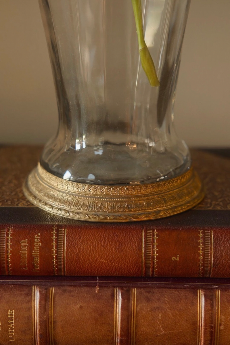 Pair of 19th C. Ormolu Caged French Gilt Handled Vases
