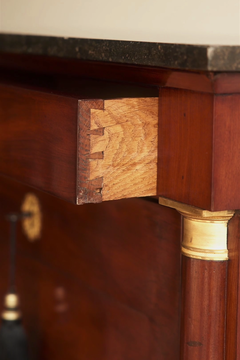 19th Century French Empire Mahogany Secrétaire à Abattant with Marble Top