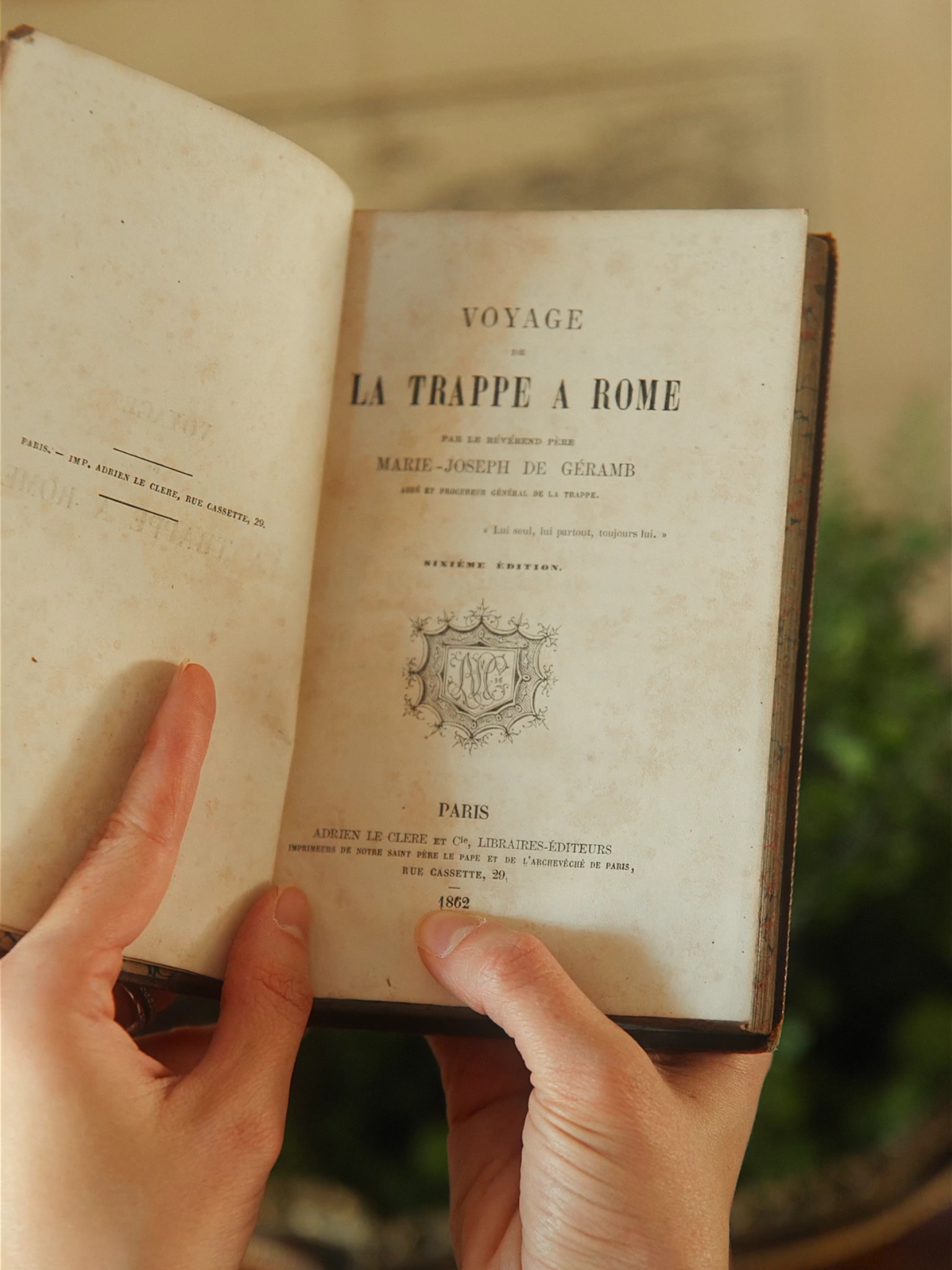 “Voyage de La Trappe à Rome,” 1862 — Antique French Religious Volume