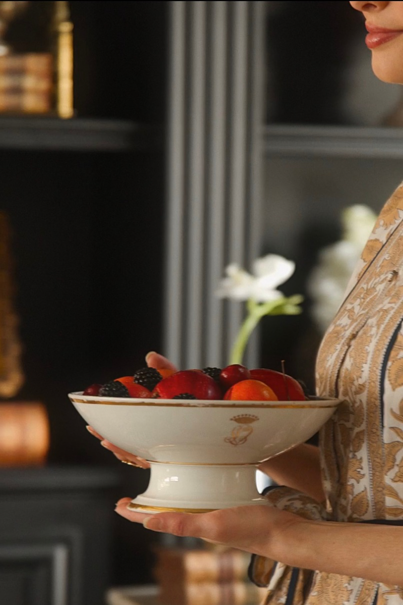 Commissioned 19th Century Schoelcher Porcelain Compote