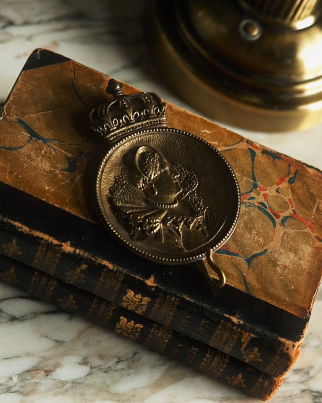 Cast Metal Key Hook with Bourbon-Style Royal Portrait