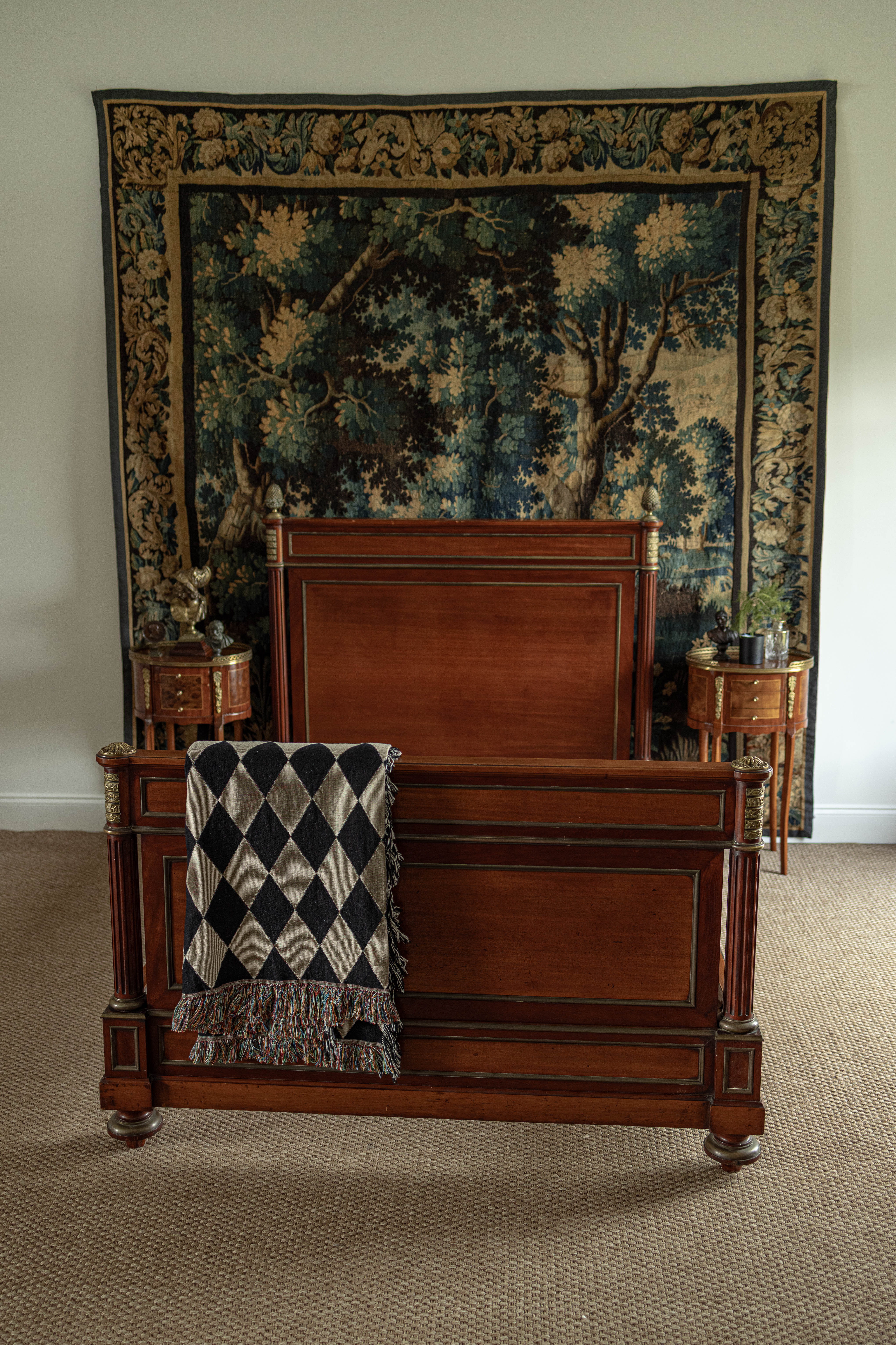 French Empire Style Gilt Mounted Mahogany Bed