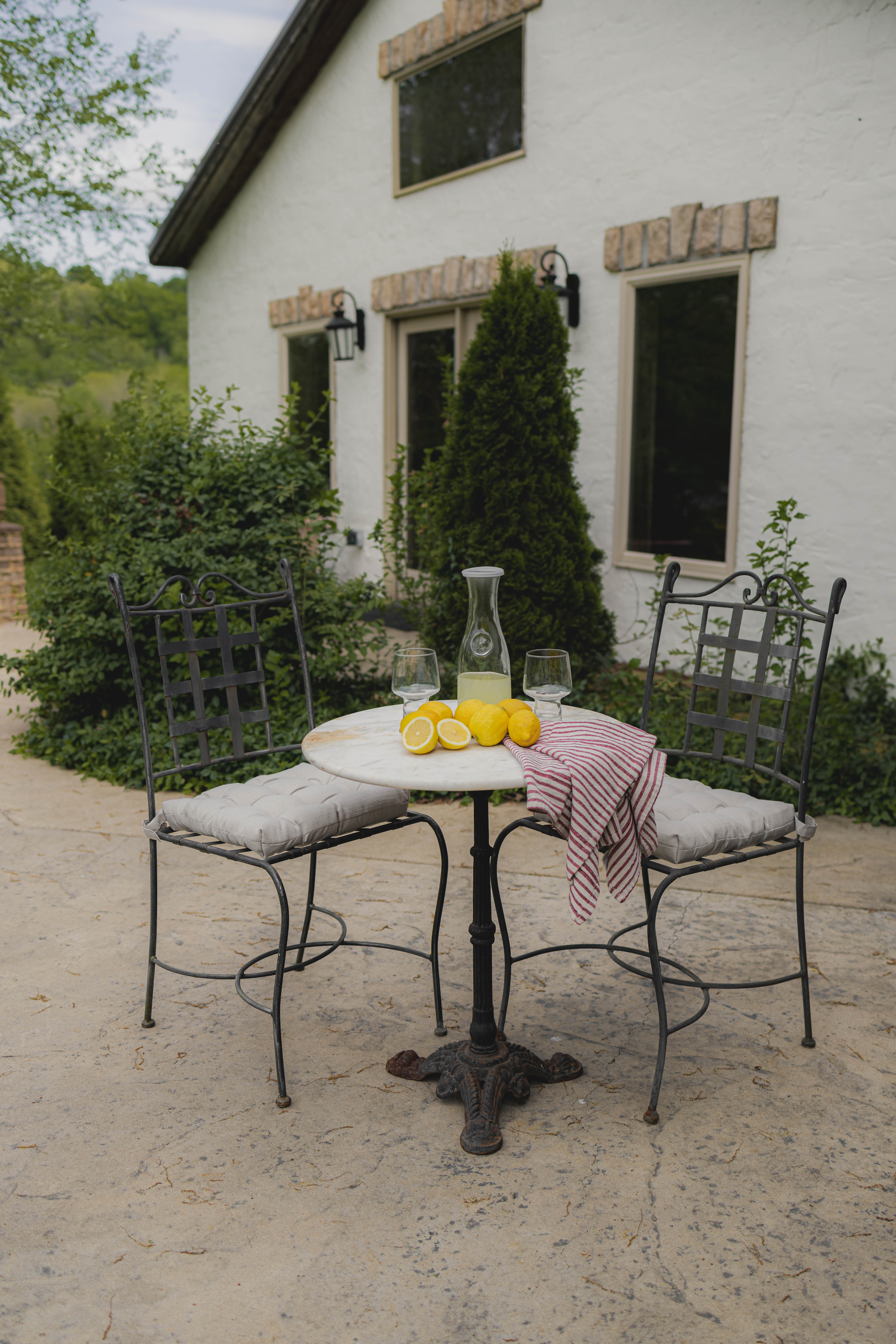 Antique French Marble Top Bistro Table