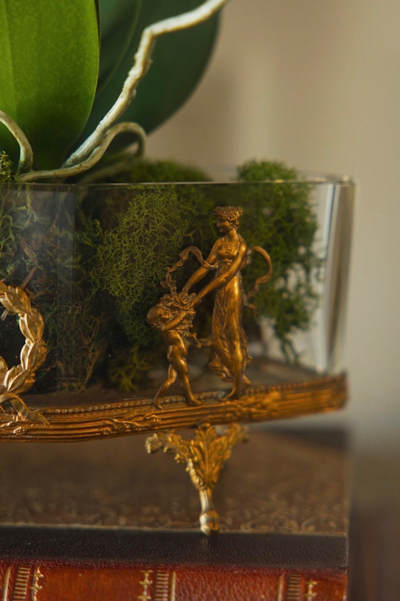 19th-Century Glass Jardinière with Classical Figural Mounts