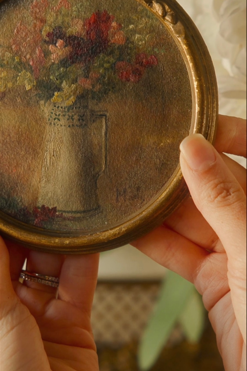 19th C. French Impressionist Floral Still Life Miniature