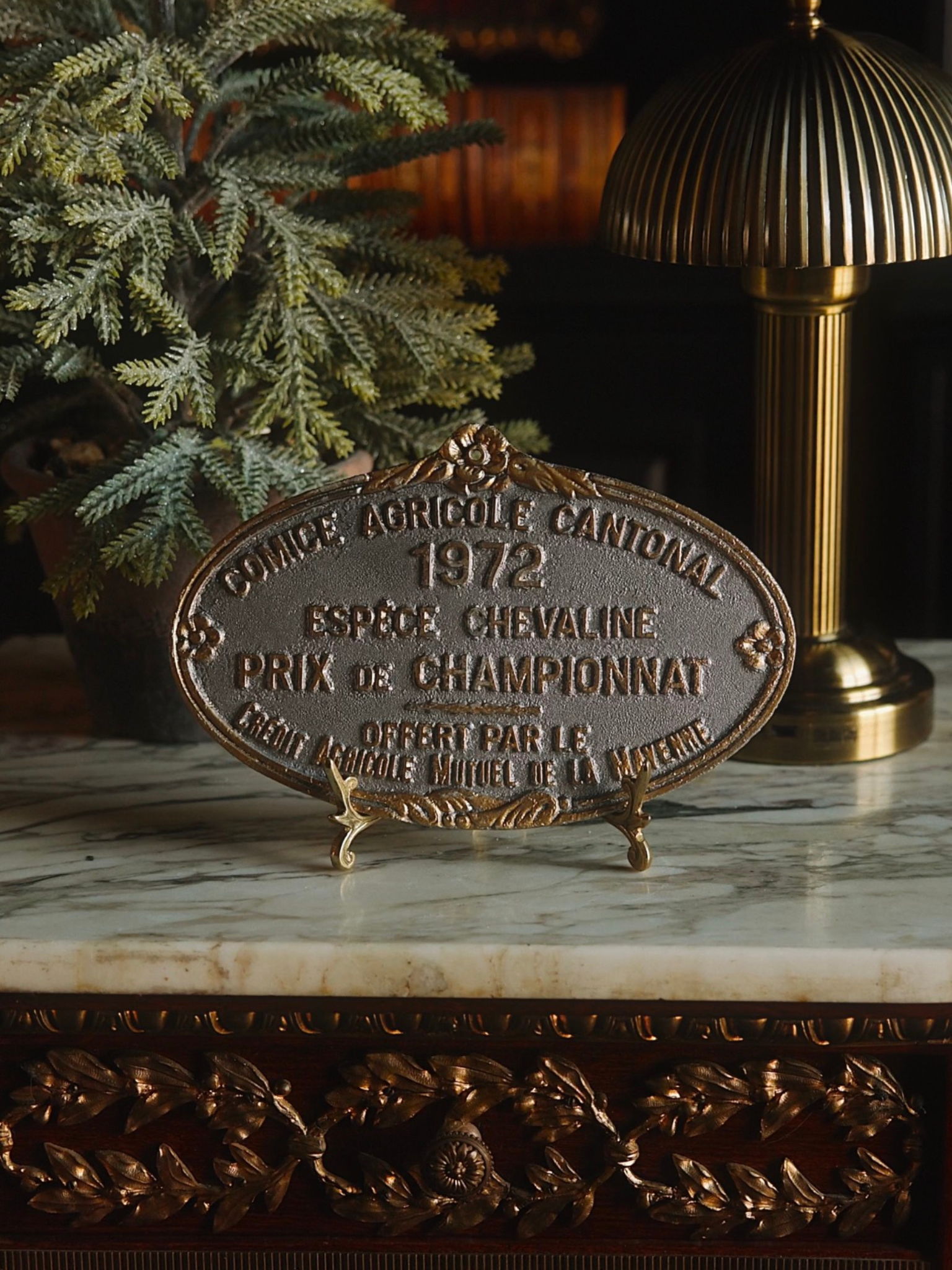 French Agricultural Championship Cast Iron Plaque, 1972