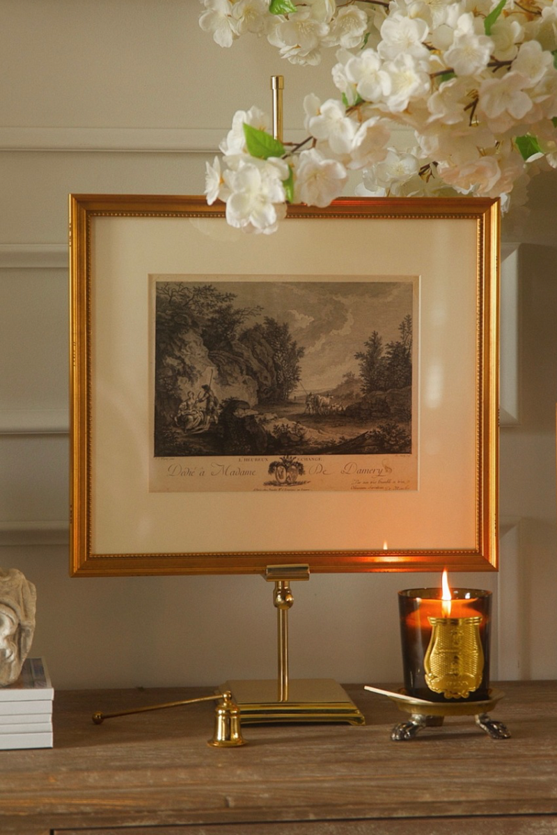 18th Century French Pastoral Engraving “L’Heureux Échange,” Dedicated to Madame de Damery