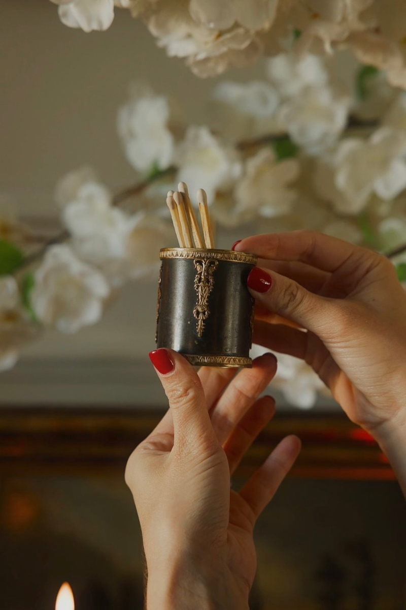 19th-Century Match Holder with Classical Bronze Mounts
