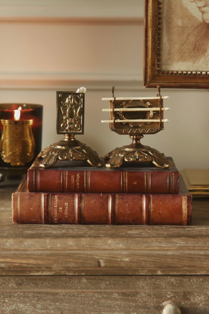 Antique French Brass Desk Set