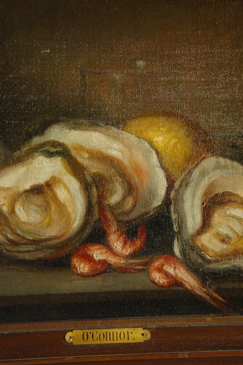 Antique Oyster Still Life Oil Painting, Signed O’Connor