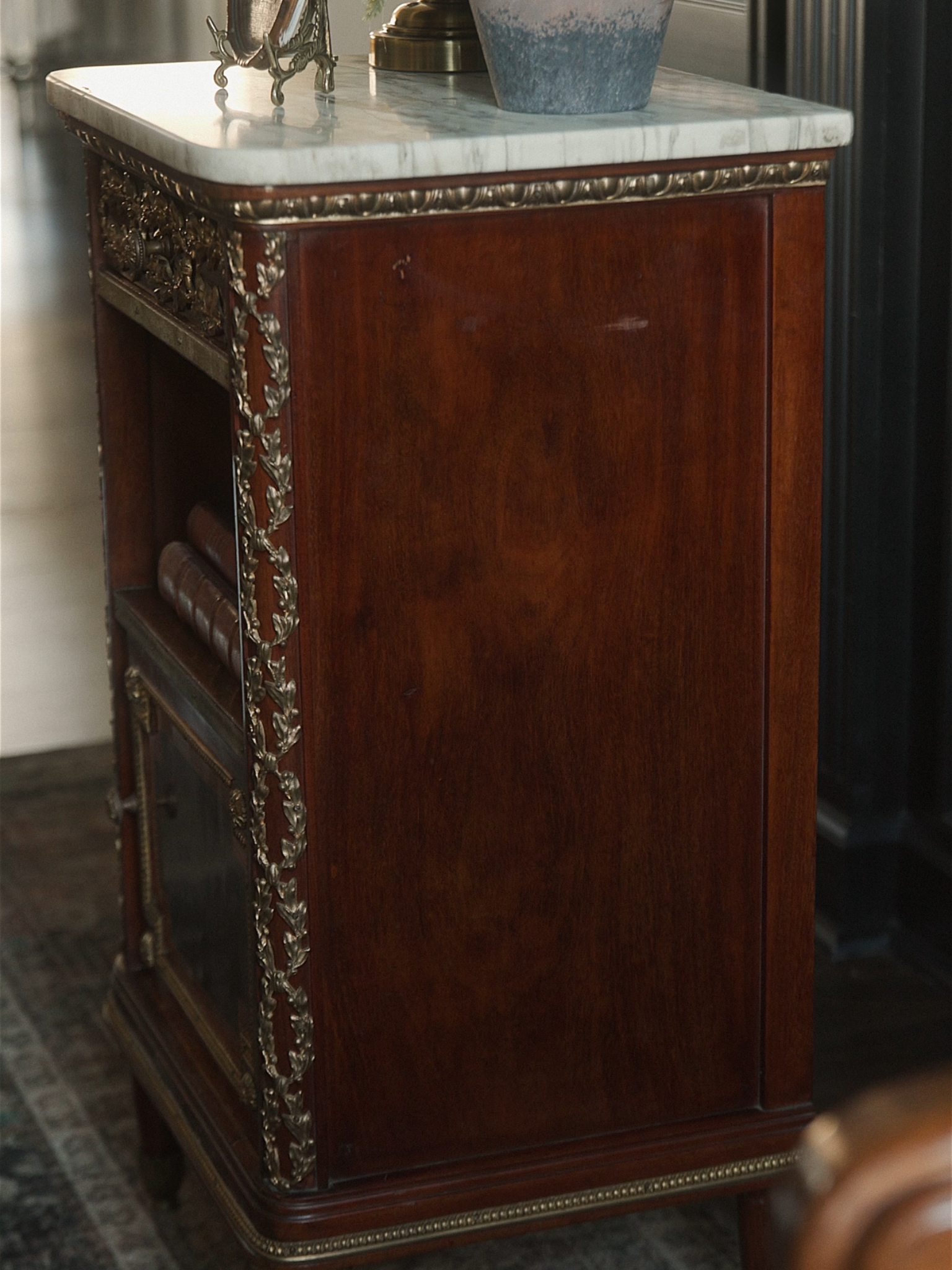 French Louis XVI Marble-Top Cabinet With Ormolu Mounts