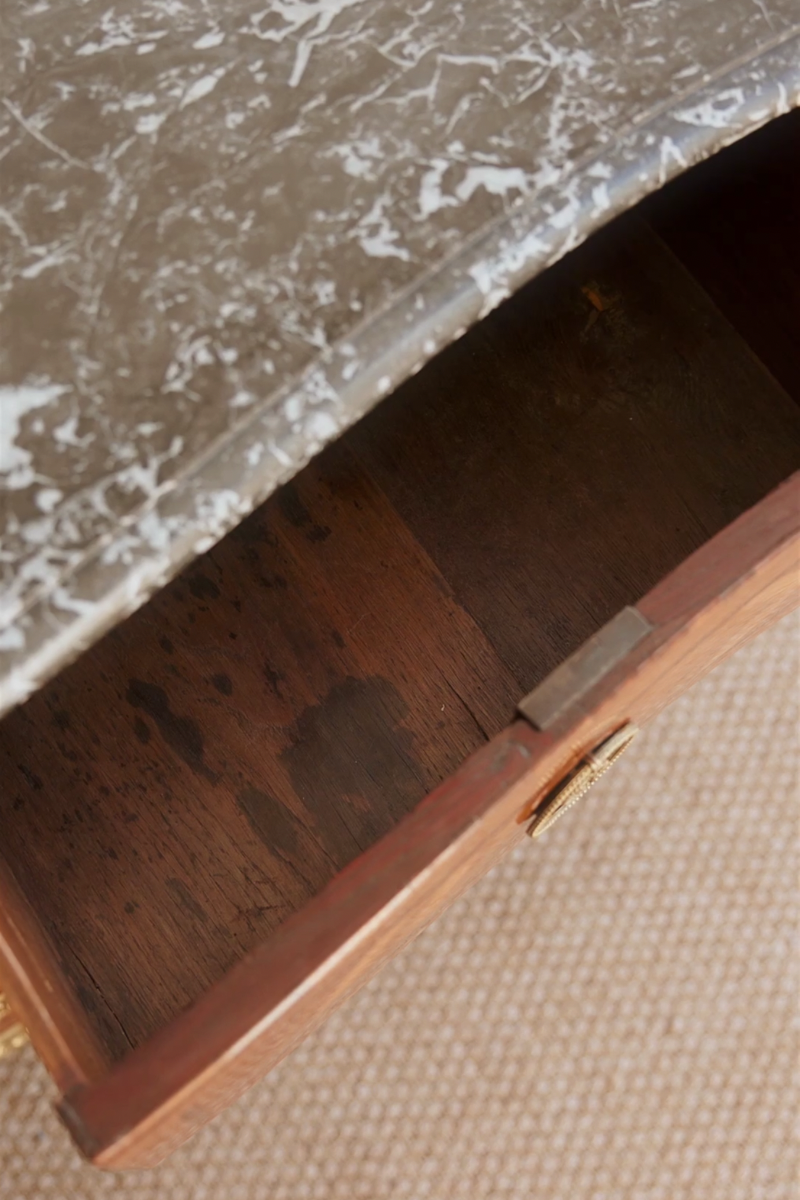 Antique 19th Century French Empire Mahogany Commode with Marble Top