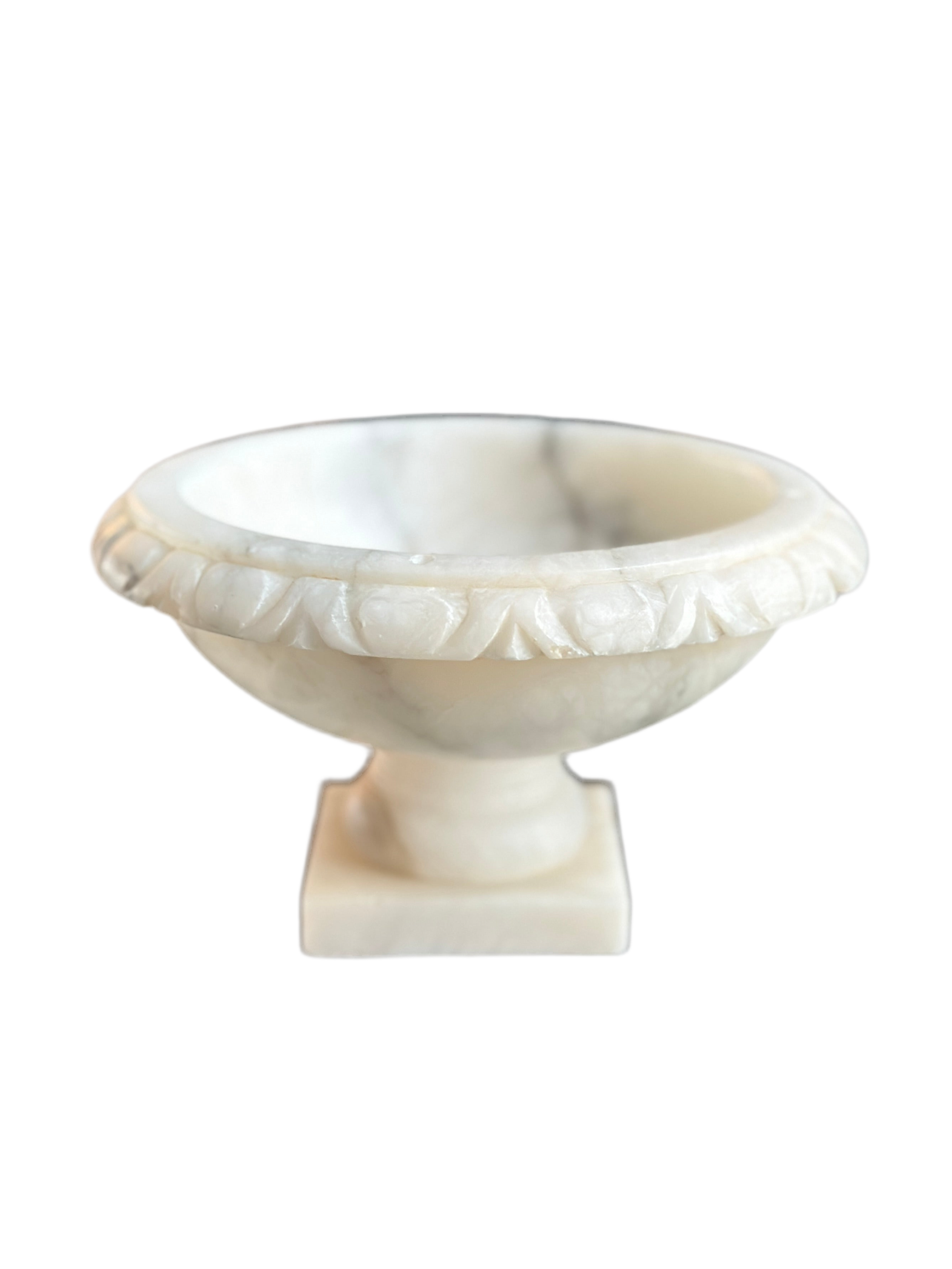 Alabaster Pedistal Birdbath Bowl