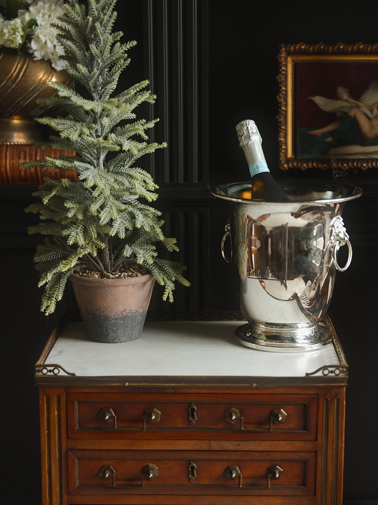 Vintage Silver Plated Champagne Bucket - Eiffle Tower Engraving