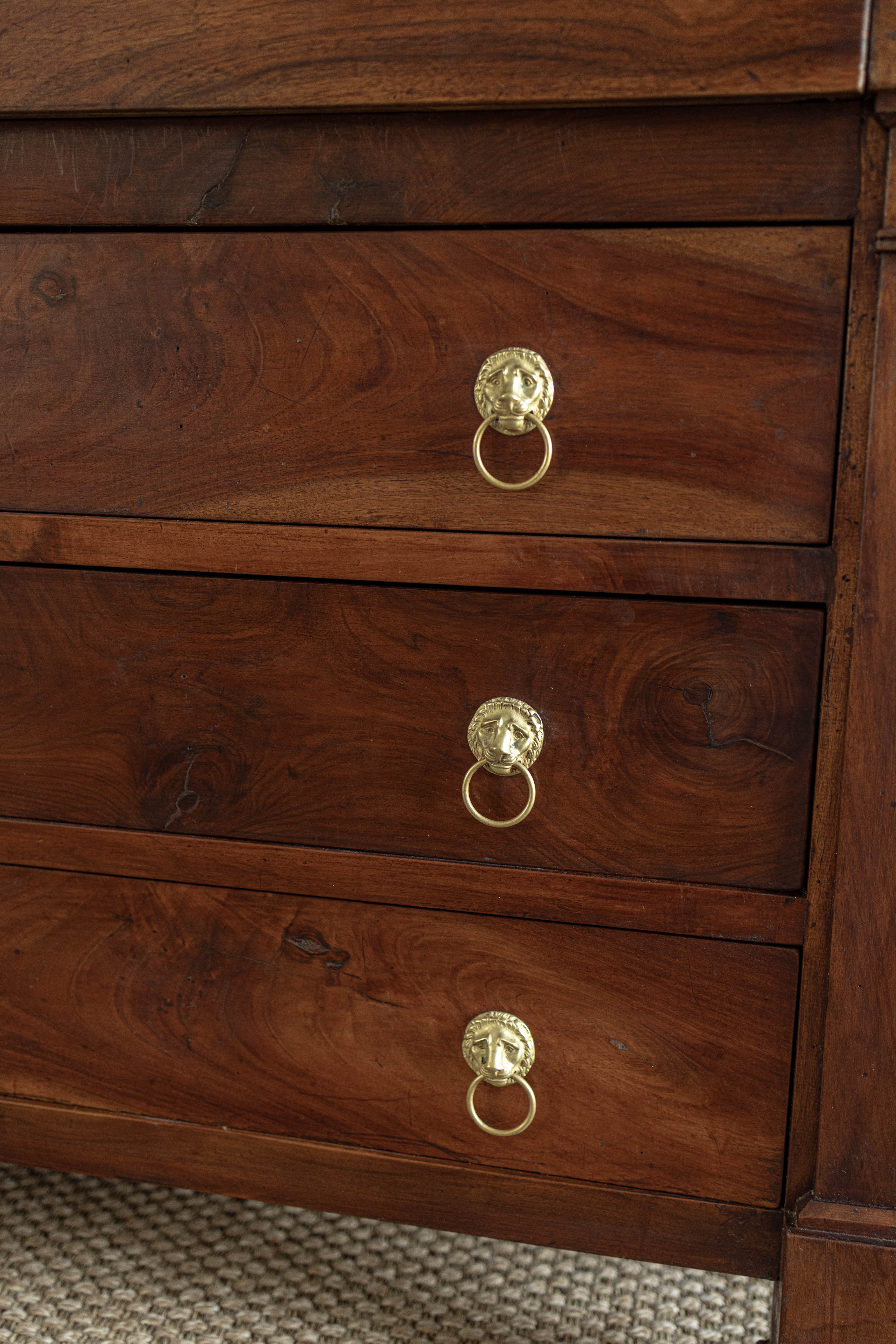 20th Century Lion Head Handled Petit Commode