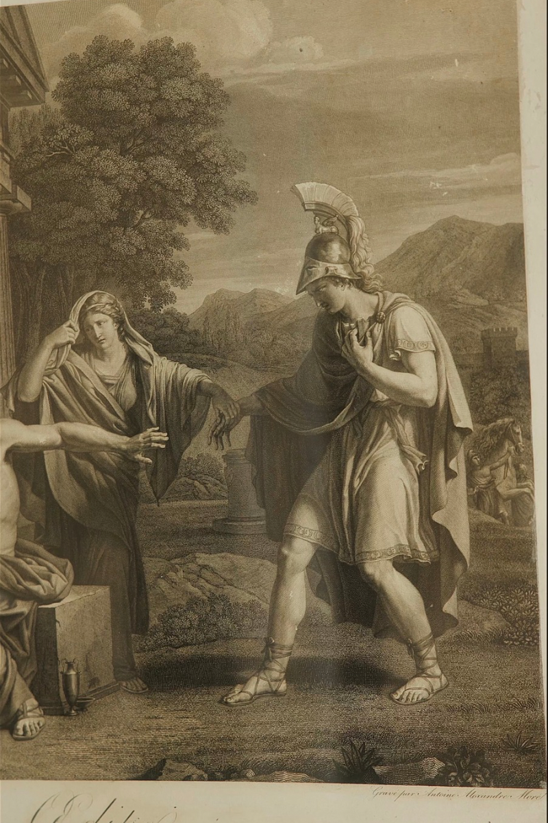 French Engraving After Jacques-Louis David's Belisaire | After The Celebrated 1781 Painting Depicting the Exiled Byzantine General Belisarius Recieving Alms