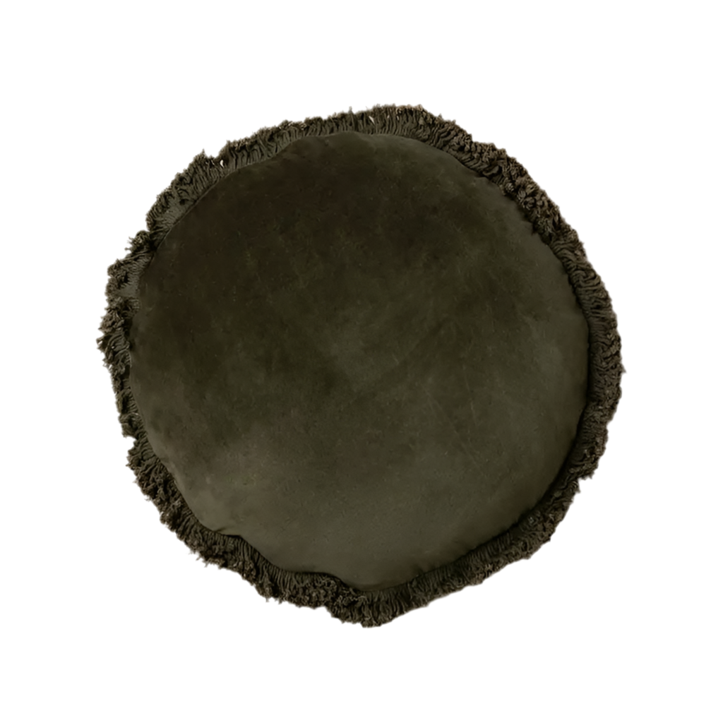 Moss Velvet Round Cushion