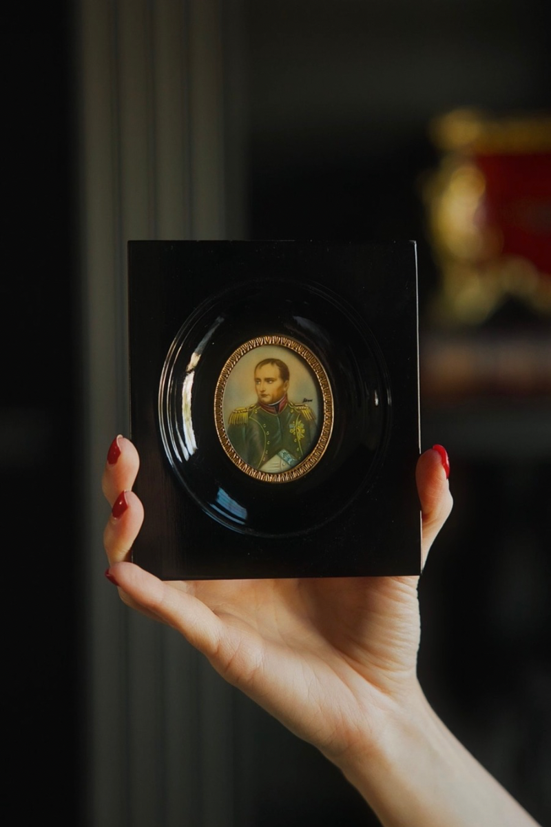 19th-Century Signed Porcelain Portrait of Napoleon Bonaparte