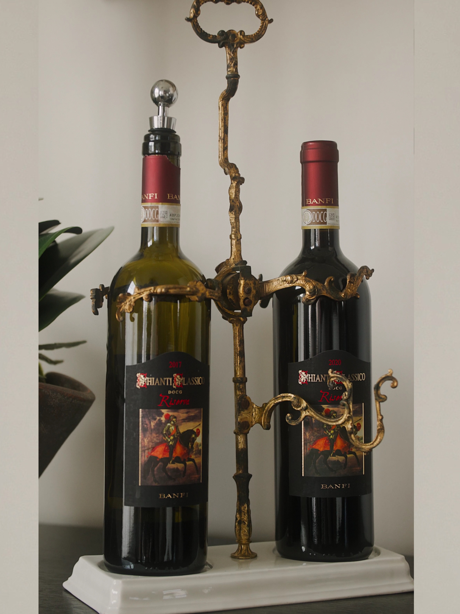 19th Century French Porcelain Double Wine Caddy