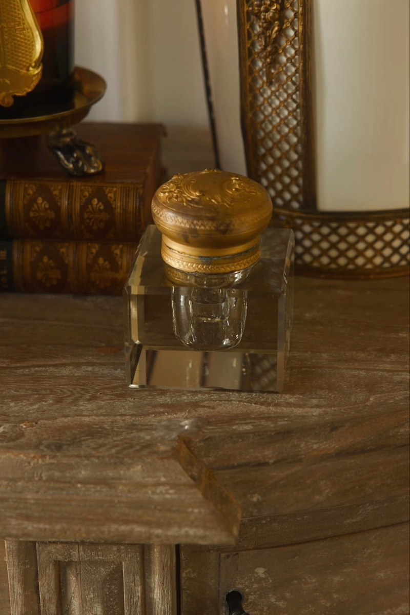 19th C. Crystal Inkwell